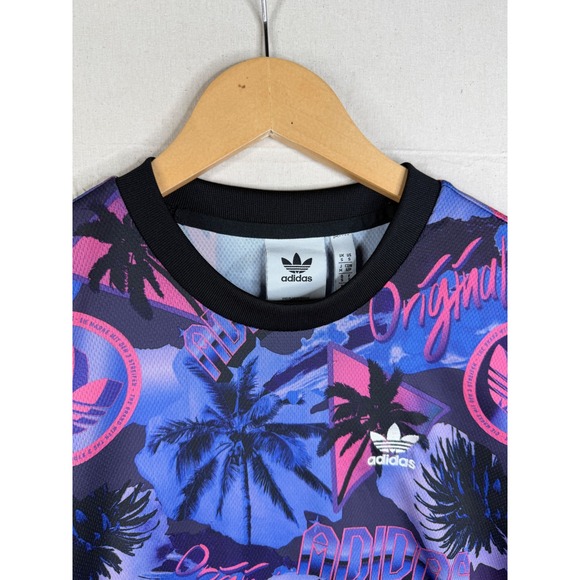 Adidas Men's Palm Tree Shirt size Small Purple/Black - Picture 4 of 8